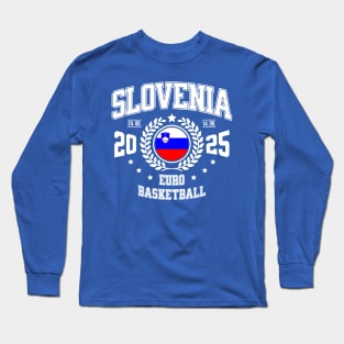 Slovenia 2025 Basketball Design Long Sleeve T-Shirt
